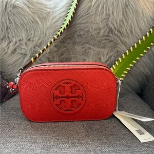 Tori Burch Miller Mini Crossbody in Poppy Red